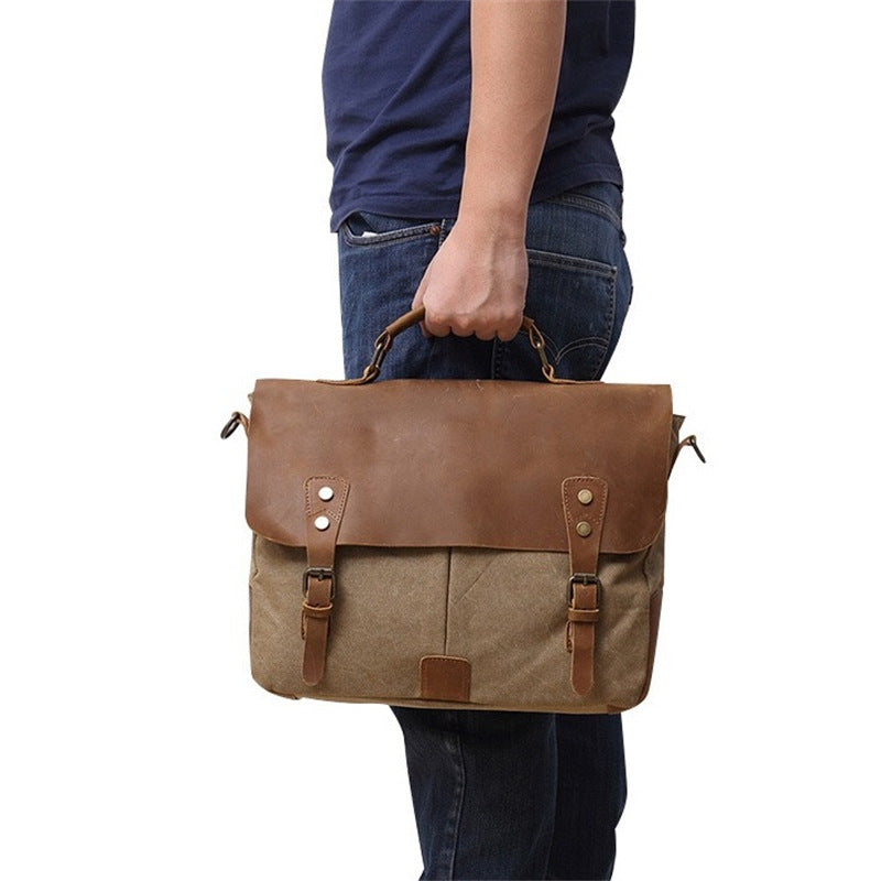 Robuste Aktentasche Aus Strapazierfähigem Canvas und Leder Brehn