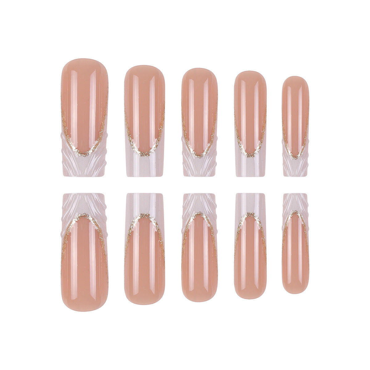 Dekorative Lange Press-On Nail Extensions Brehn