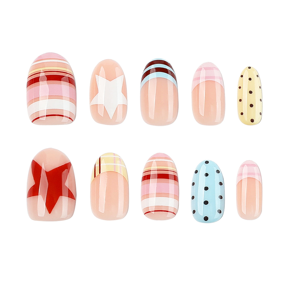 Kunstvolle Nagelkunst mit buntem Design Brehn
