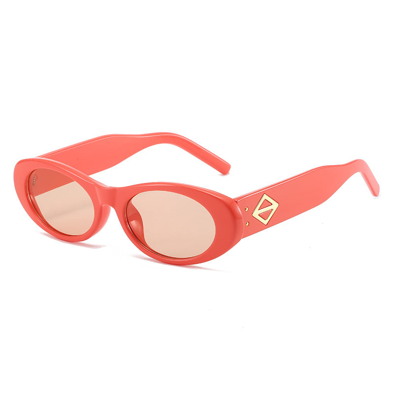 Vintage-inspirierte ovale Fassung Sonnenbrille Brehn