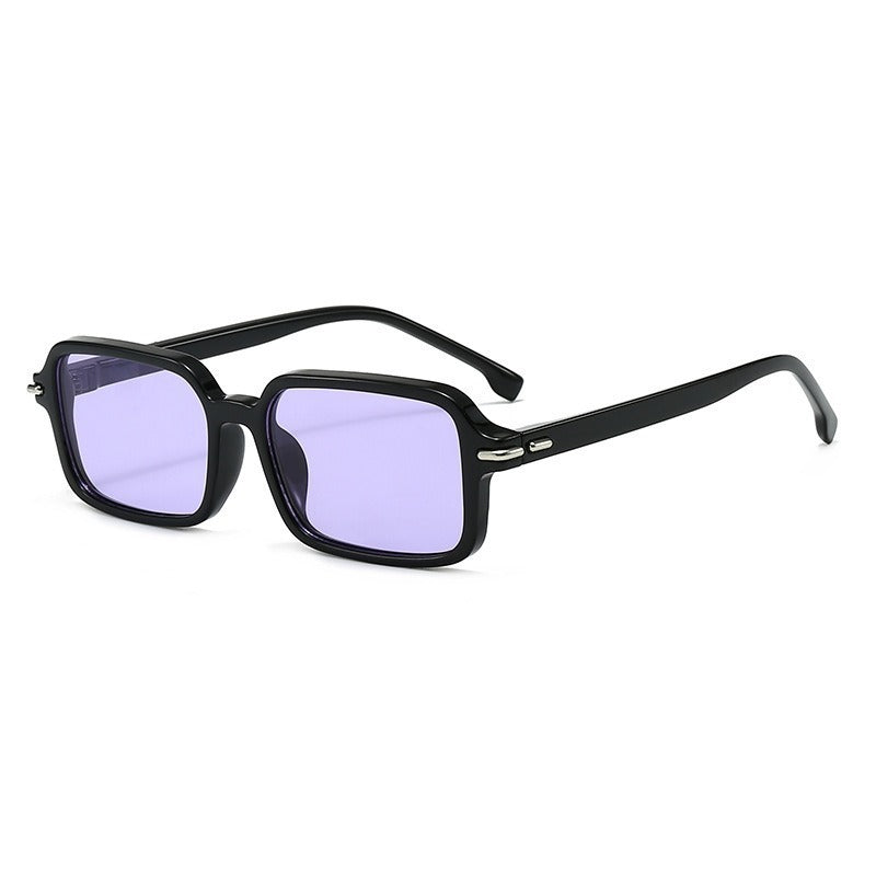 Damen modische quadratische Sonnenbrille mit stilvollem Kunststoffrahmen und blauen Gläsern Brehn