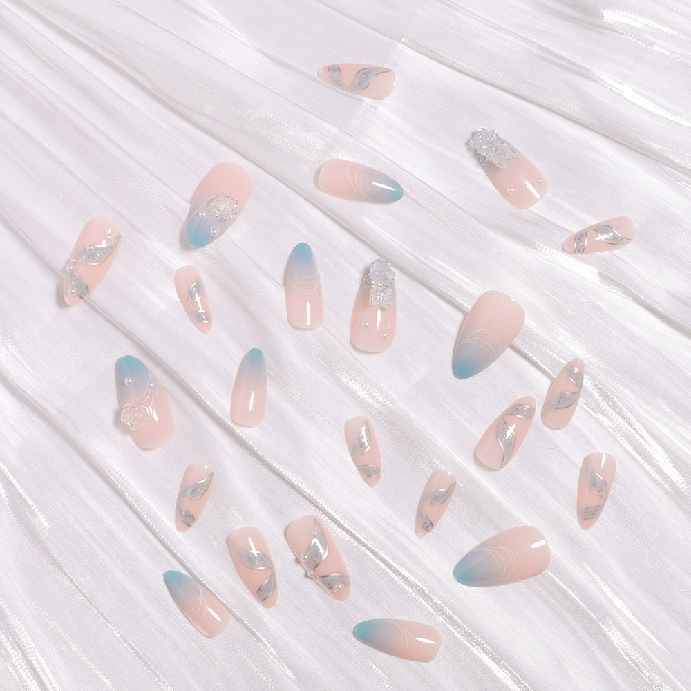 Premium 3D Floral Design Press-On Nägel Brehn
