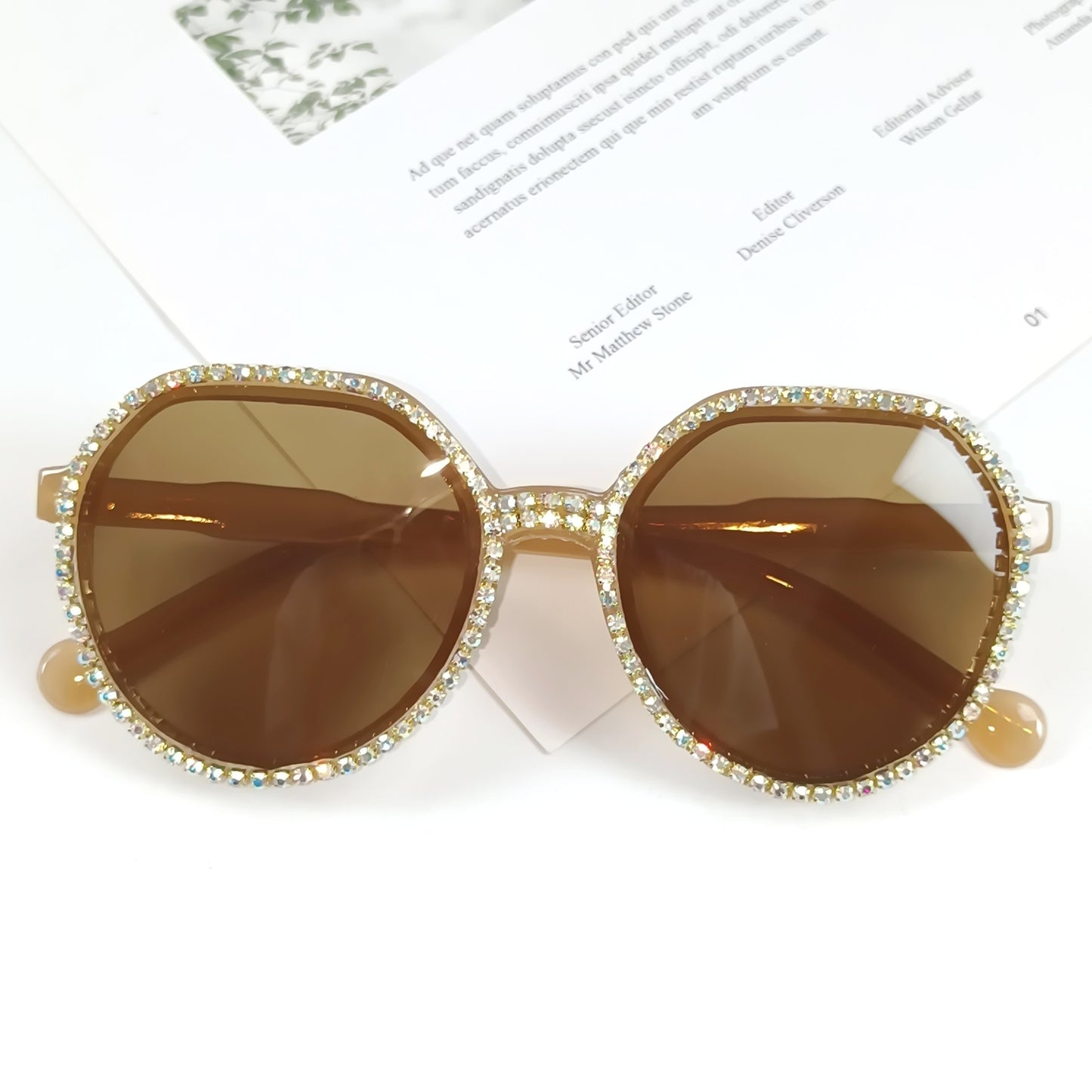 Damen Glitzernde Oversized Sonnenbrille Brehn