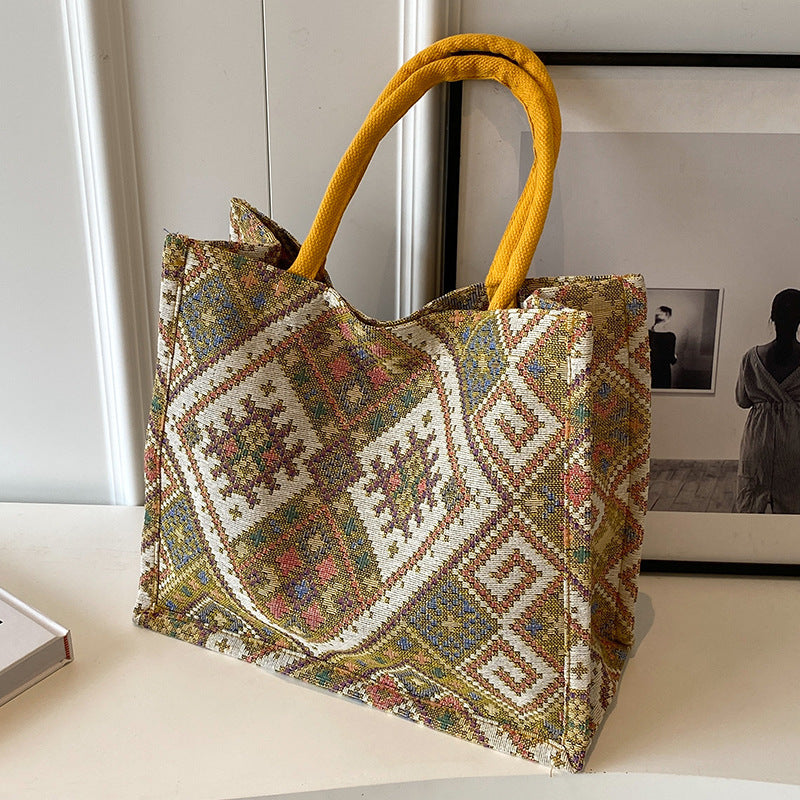 Ethnischer Druck Canvas Einkaufstasche