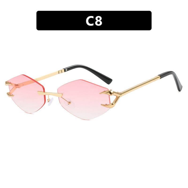 Damen extravagante hexagonale Sonnenbrille mit innovativem Rahmen und UV-Schutz Brehn