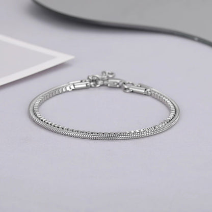 Elegante Doppel-Chain Edelstahlarmband Brehn