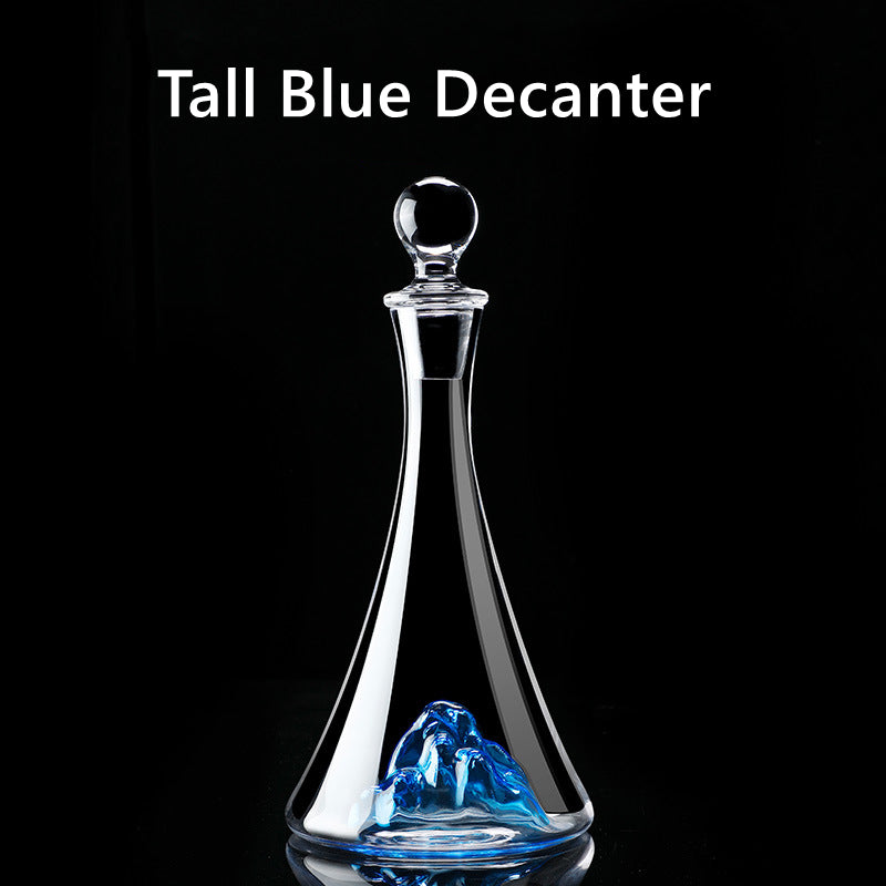 Kristallglas Blau Stiel Burgunder Weinglas Mit Blauem Berg Weinkaraffen Sets | Brehn