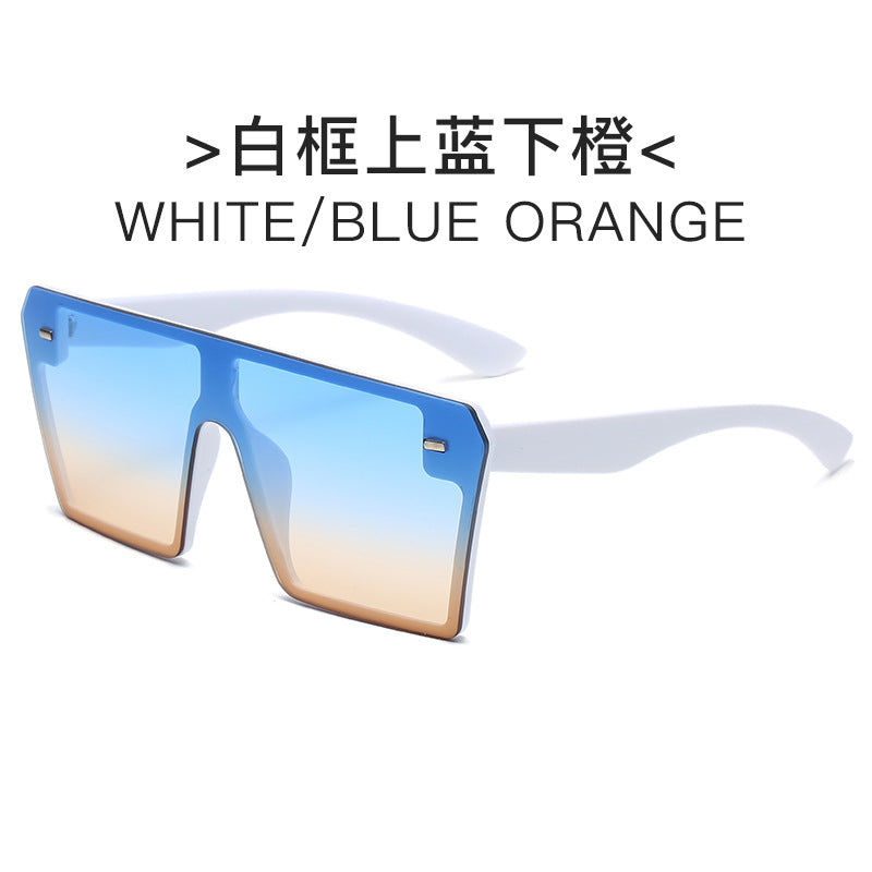 Damen futuristische Sonnenbrille mit übergroßem rechteckigem Rahmen Brehn