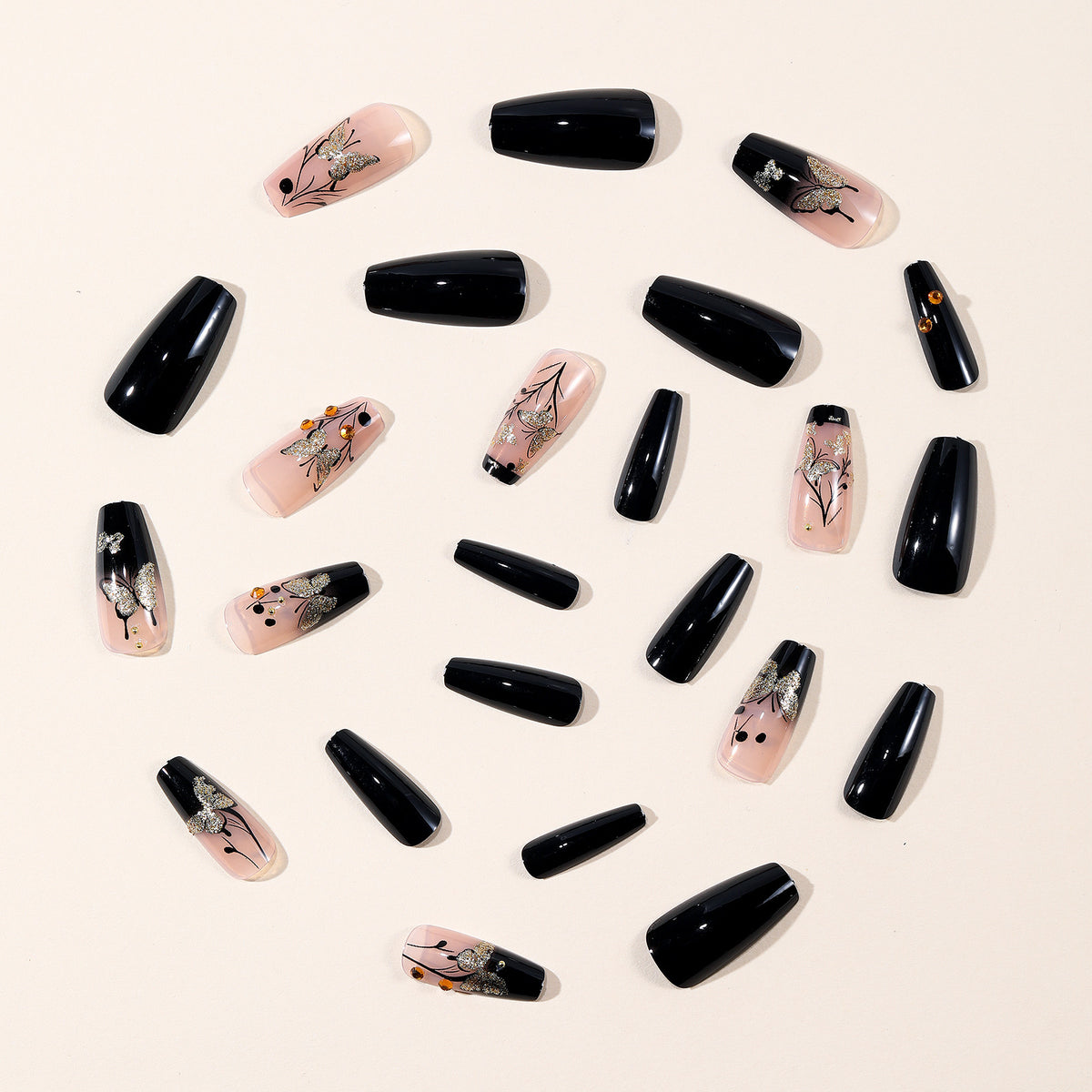 Elegante Schmetterlings-Themen 3D Nagelkunst Extensions Brehn
