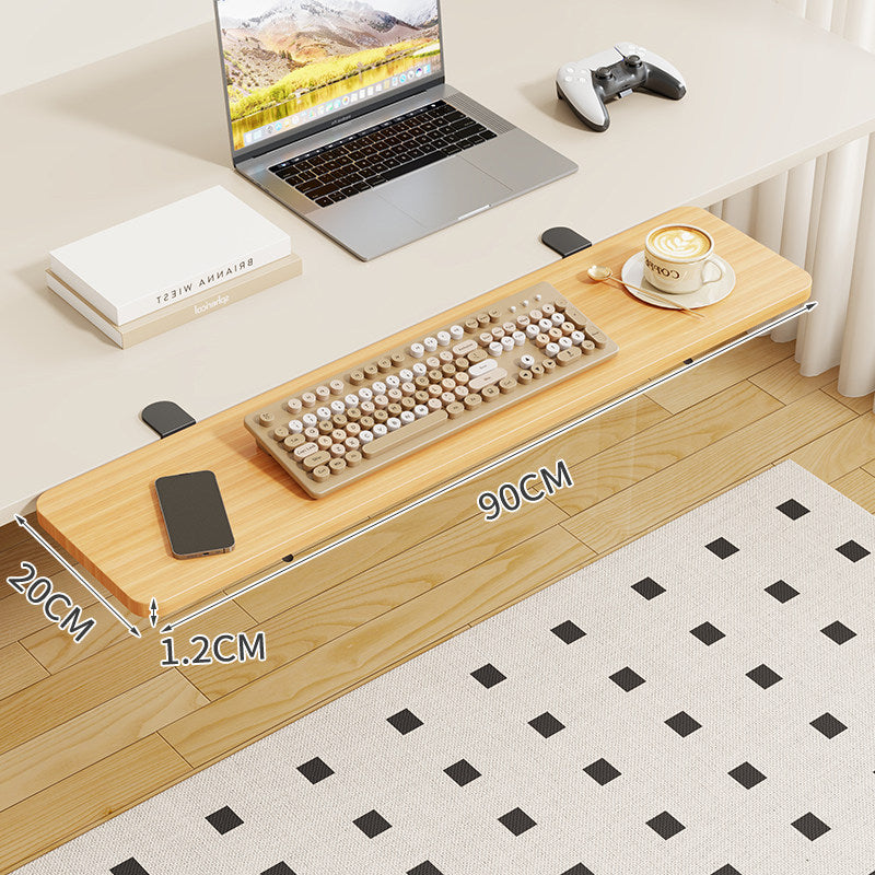 Clamp-On Klappbarer Bambus-Seitentablettisch für Schreibtisch und Sofa