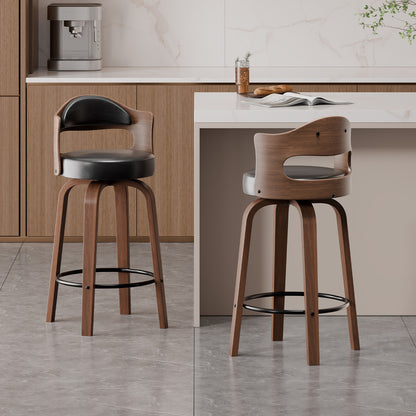 Moderner Barhocker Mit Einzigartigem Holzdesign Und Drehbarem Sitz Brehn