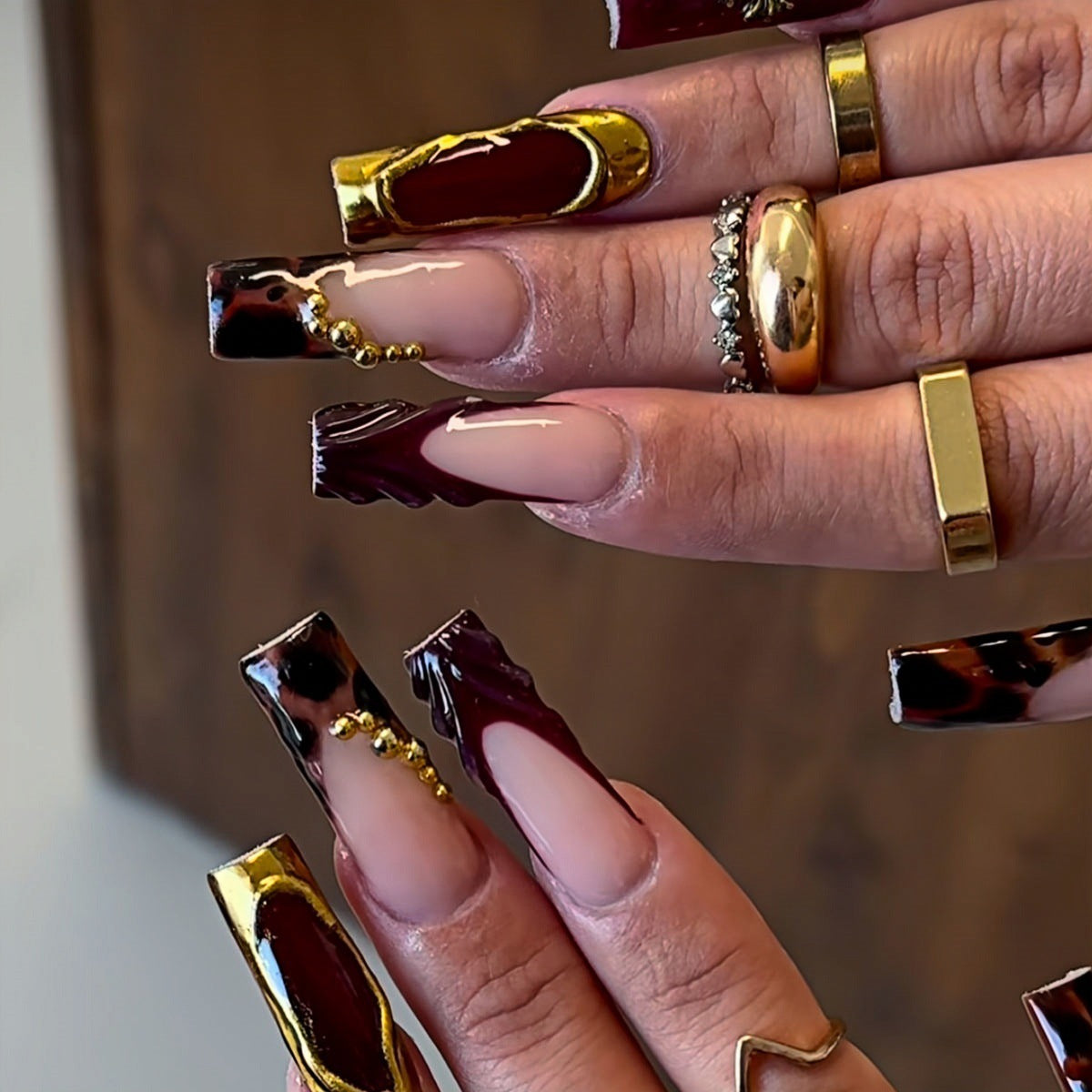 Dekorative Lange Nagelkunst Verlängerungen Brehn