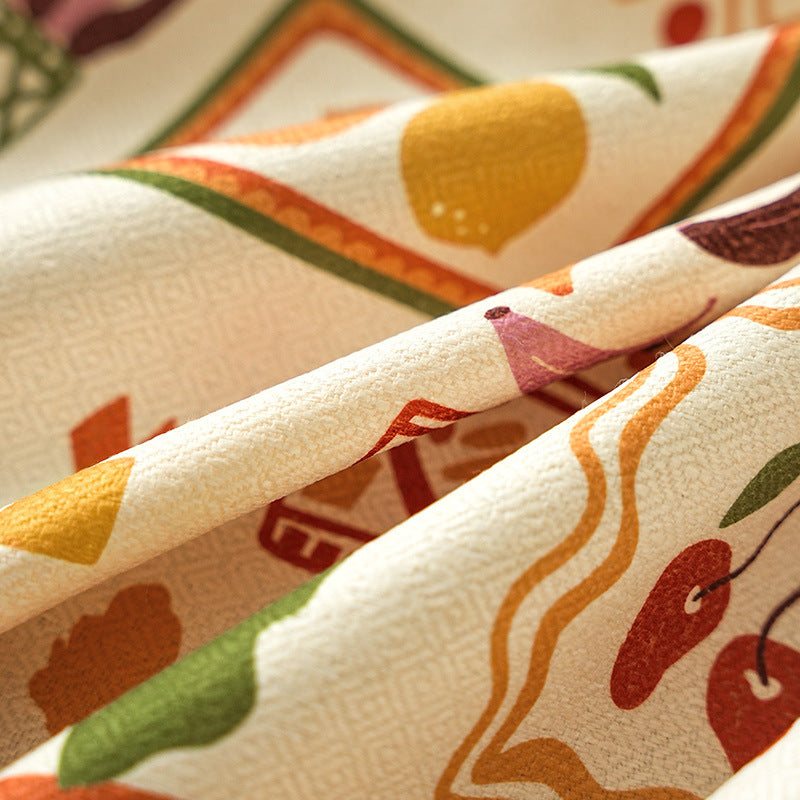 Rechteckige Tischdecke mit retro-inspiriertem Kachelmuster und Baumwollmischung Brehn