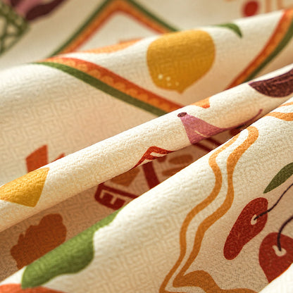 Rechteckige Tischdecke mit retro-inspiriertem Kachelmuster und Baumwollmischung Brehn