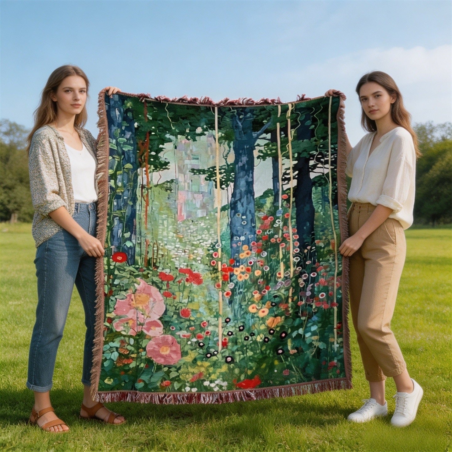 Dekorative, von Herbst inspirierte Wandteppich-Wurfdecke