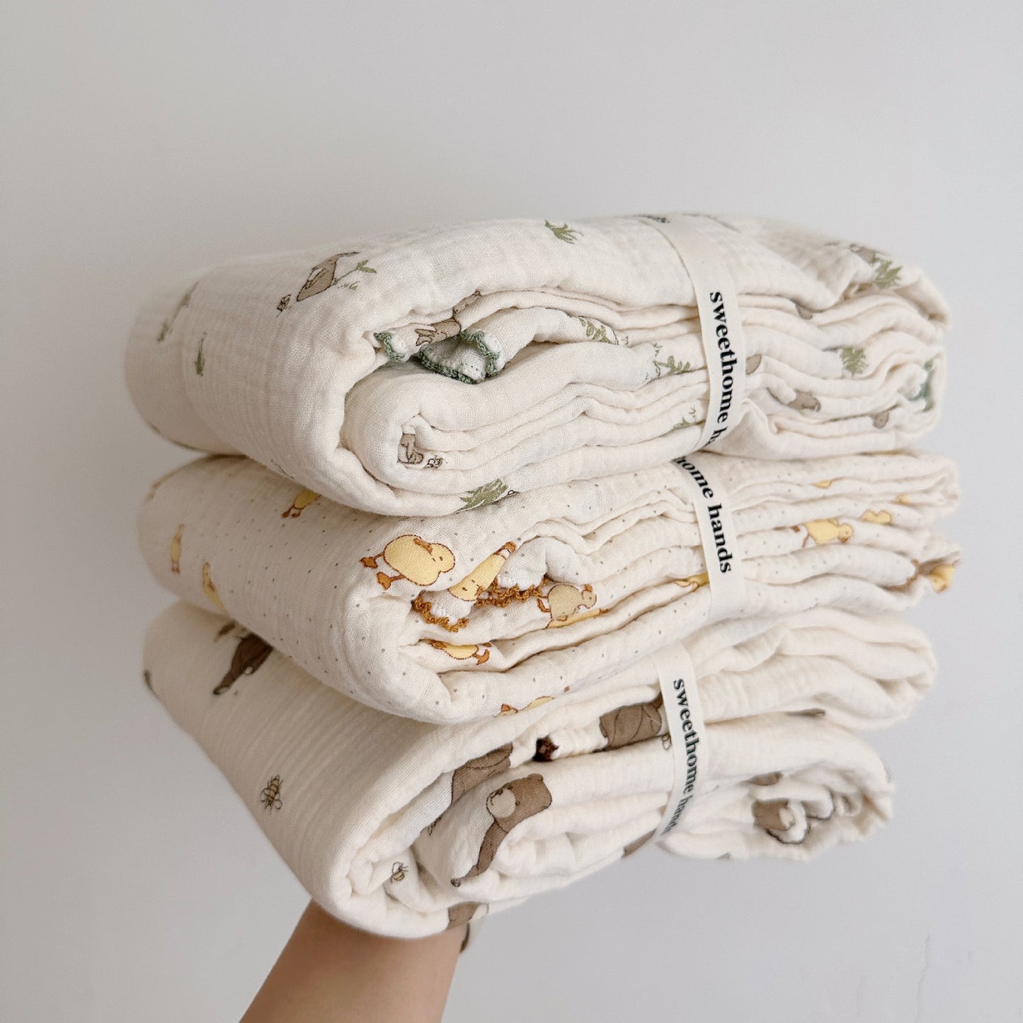 Unisex Mull-Decke mit niedlichem Bärenmotiv Brehn