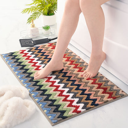 Chevron-Muster rutschfester Badezimmerteppich Brehn