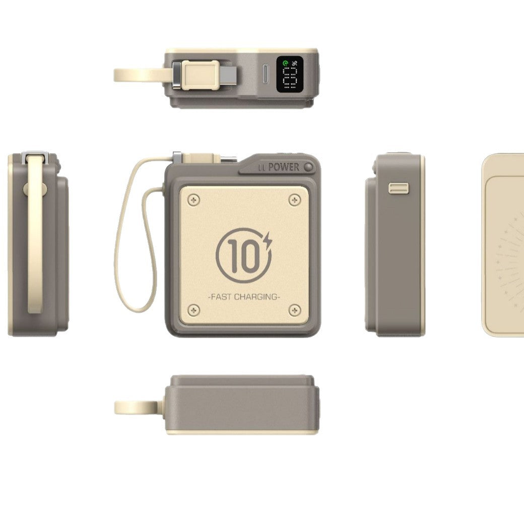 Kompakte Schnelllade-Powerbank mit Digitaler Ladestandanzeige Brehn