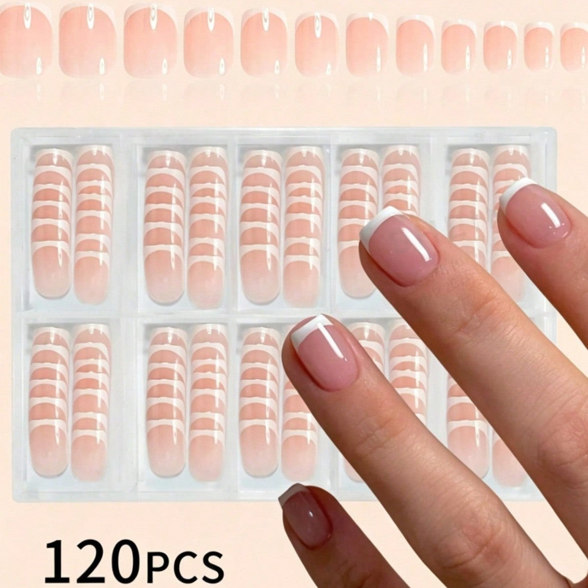 French Tip Press-On Nail Art Set Brehn