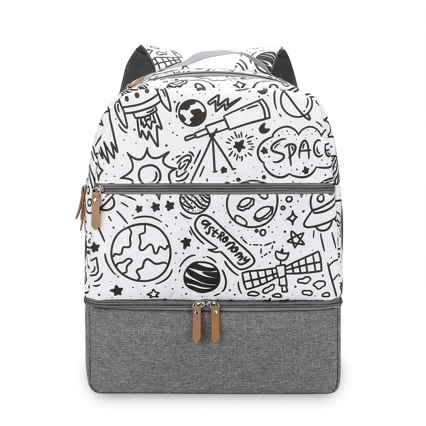 Rucksack mit Floralem Muster und Separatem Fach Brehn
