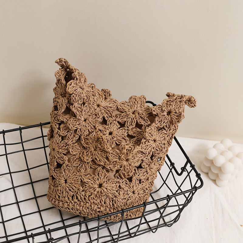 Handgefertigte Makramee-Tasche Im Floralen Design Brehn