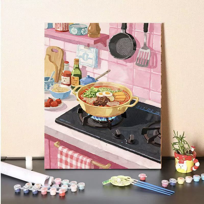 DIY Küche Szene Malen nach Zahlen Leinwand Kunst Brehn