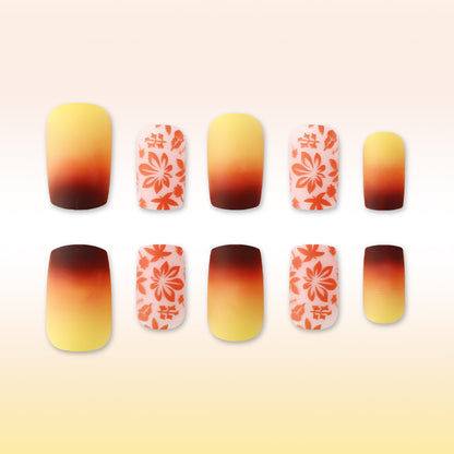 Künstlerisches Gradient Floral Nageldesign Brehn