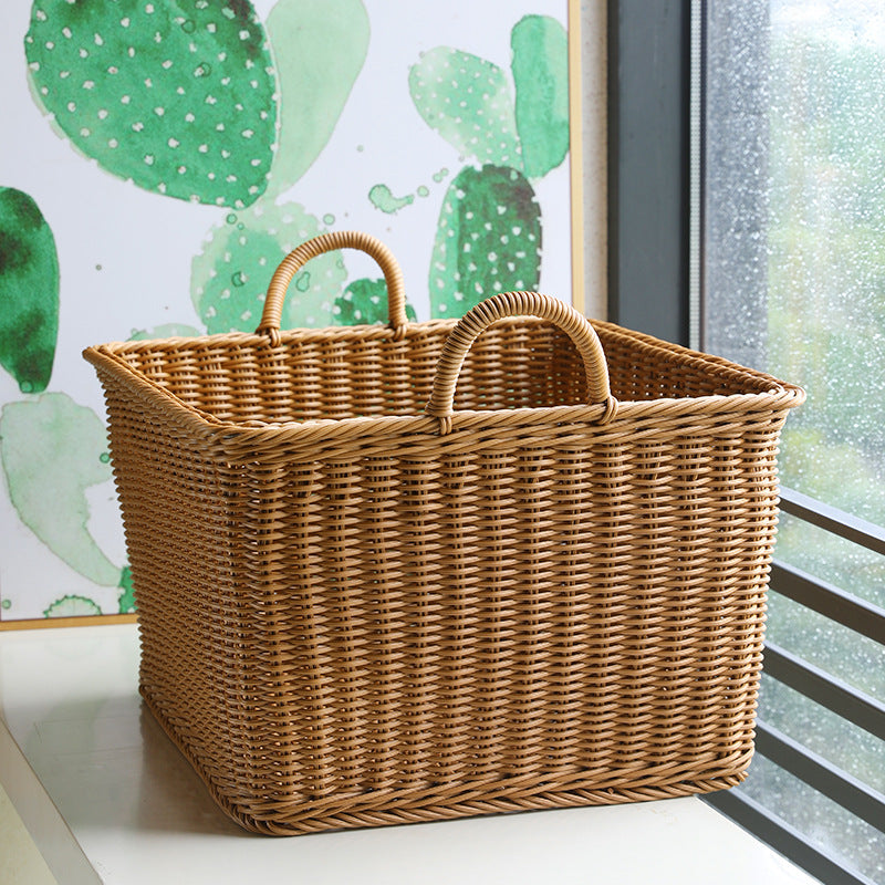 Unisex Geräumiger Aufbewahrungskorb aus geflochtenem Rattan Brehn