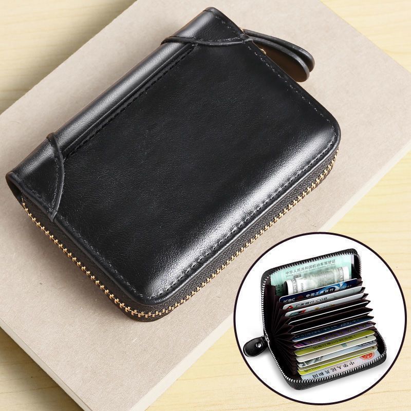 Premium Leder Reißverschluss Geldbörse Brehn