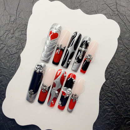 Gothic-inspiriertes 3D dekoratives Aufklebenail-Set