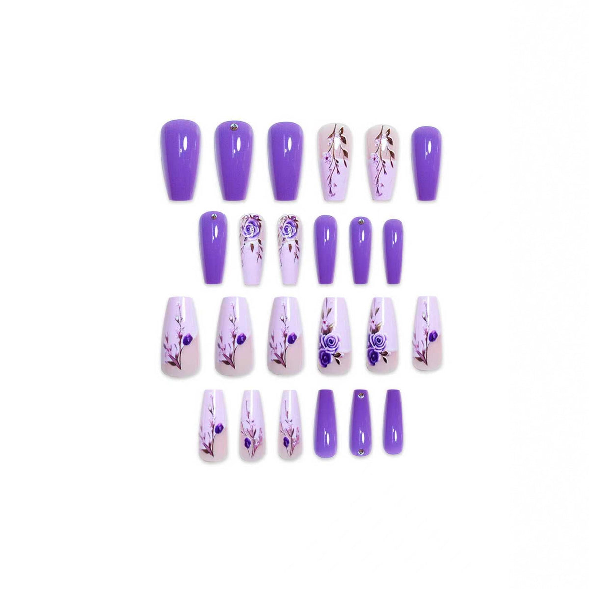 Elegantes Floral Acryl-Nagel-Set Brehn