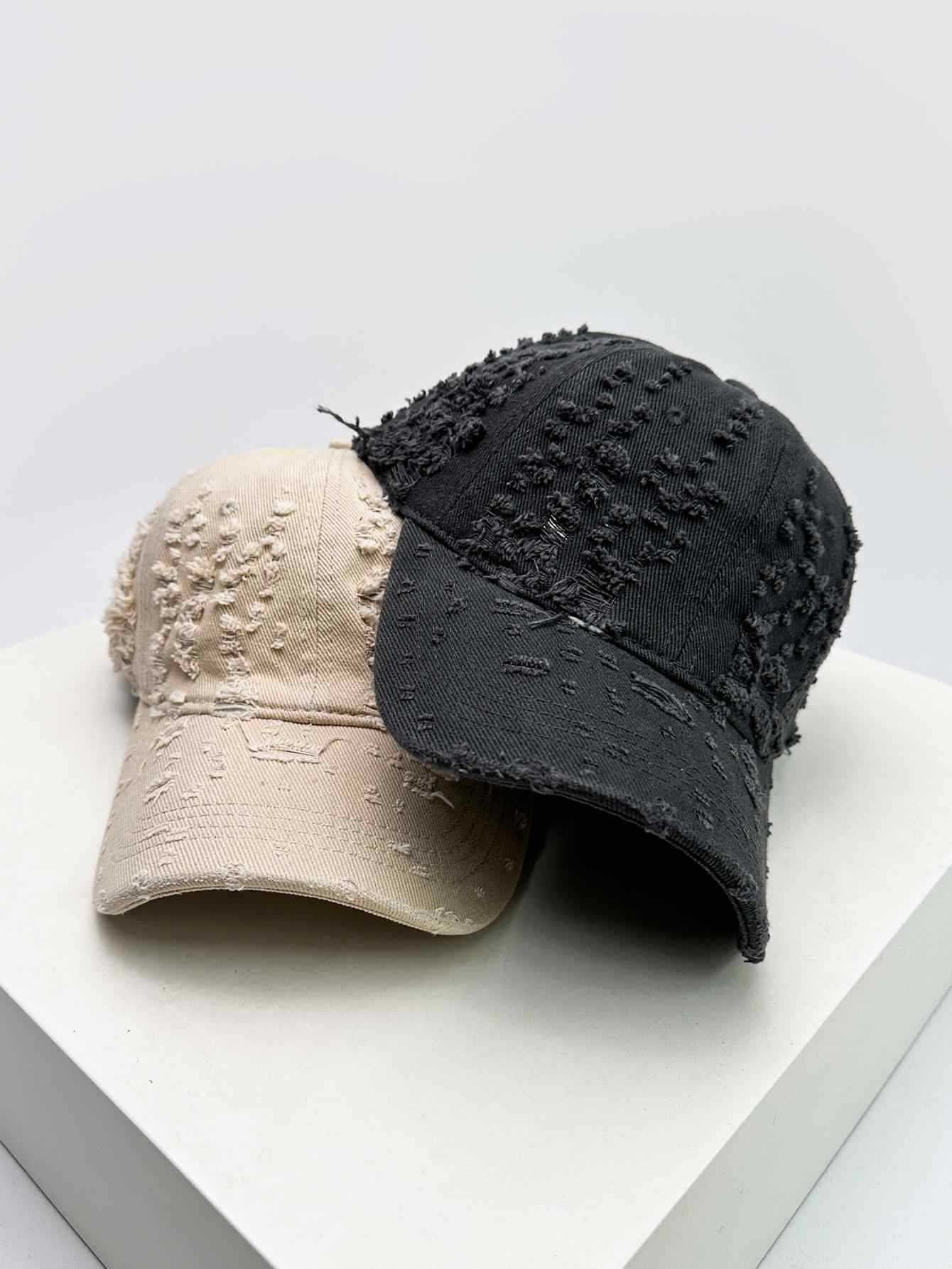 Damen Distressed Texturiertes Baseball Cap Brehn