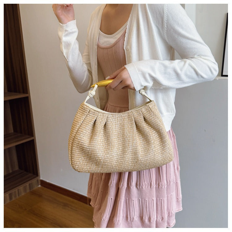 Handtasche mit Elegantem Holzgriff Brehn