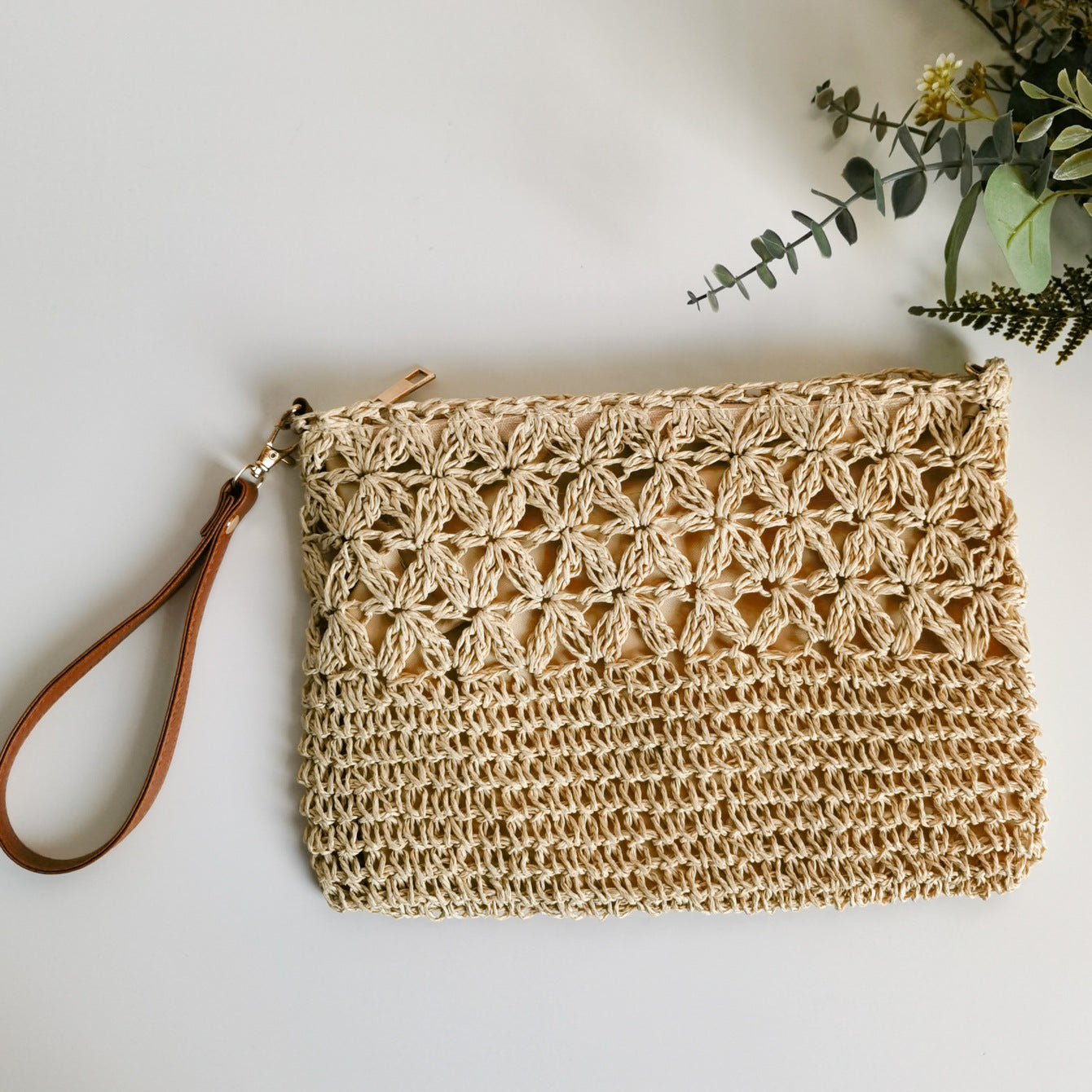 Handgefertigte Makramee Clutch Brehn