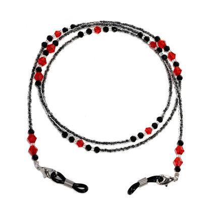 Elegante lila Perlen Brille Kette Brehn