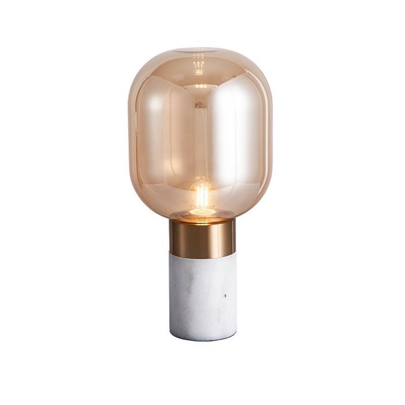 Zeitgenössische Glas Tischlampe mit metallischer Basis