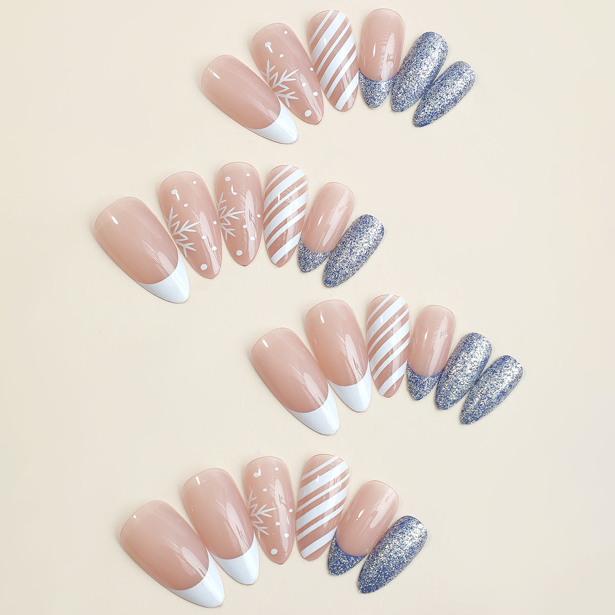Kreatives Kunstnagelset mit eleganten Mustern Brehn