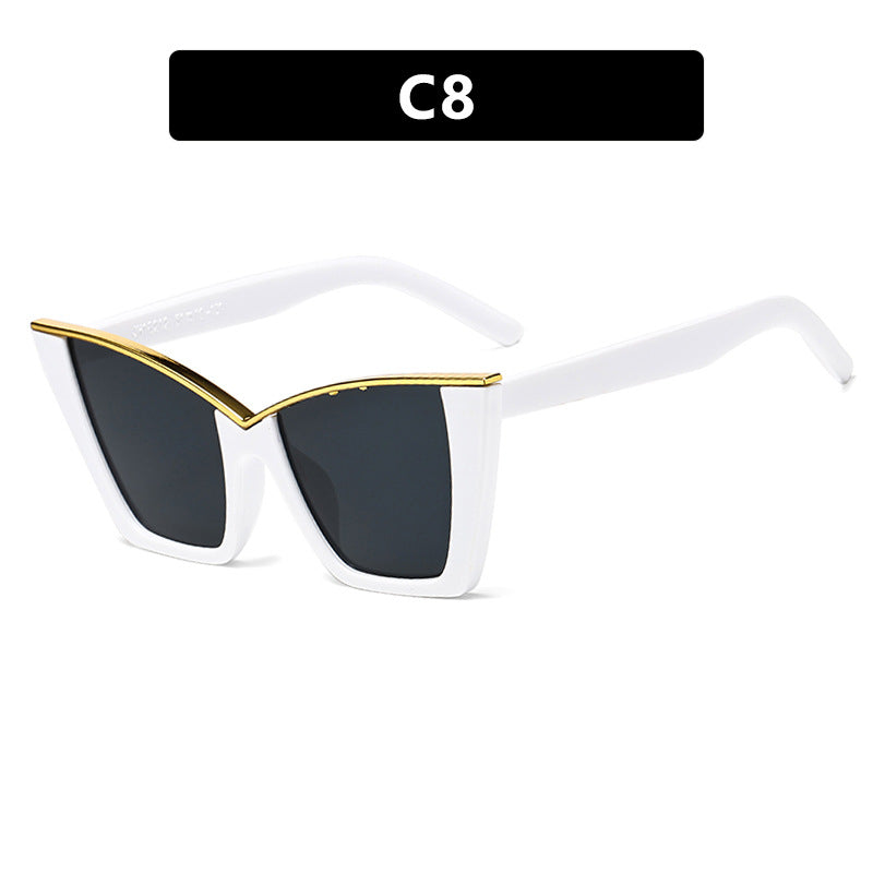 Damen extravagante Sonnenbrille mit einzigartigem Design und goldenen Akzenten Brehn