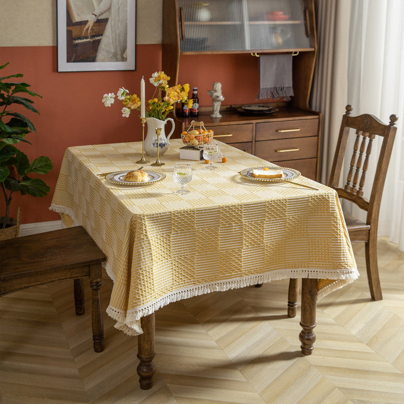 Strukturierte Karierte Tischdecke