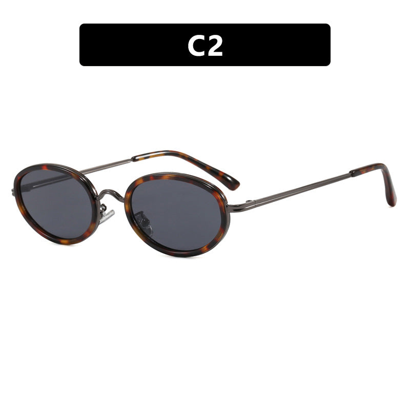 Damen elegante runde Sonnenbrille mit modischem Metallrahmen Brehn