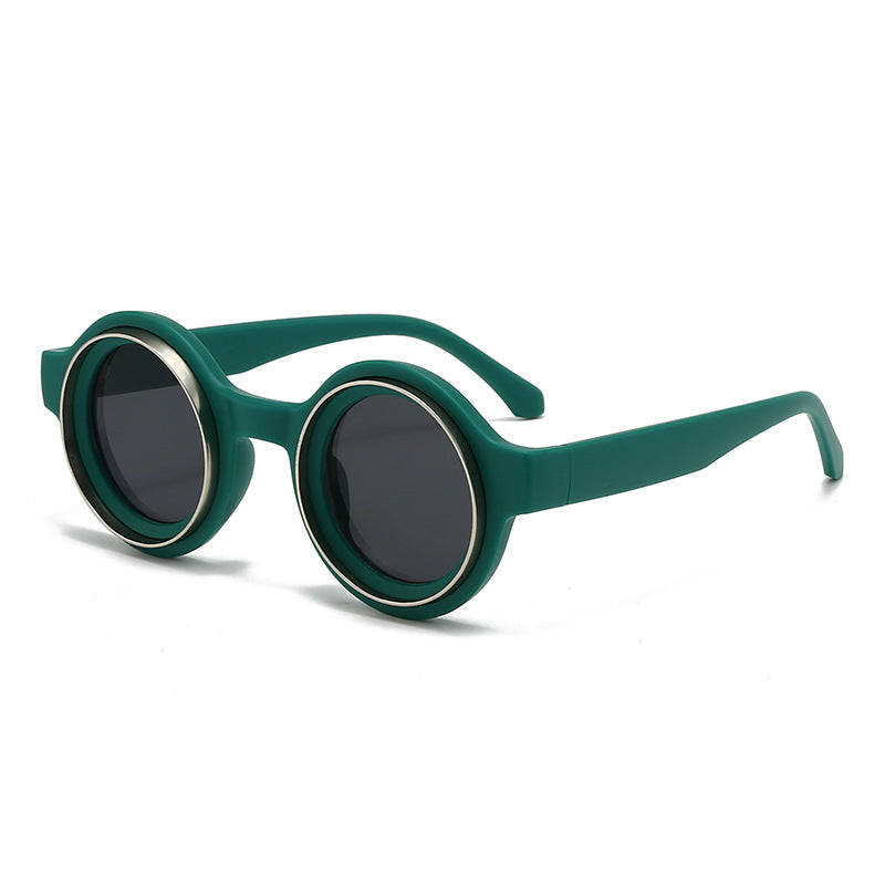 Damen modische runde Sonnenbrille mit auffälligem Design Brehn