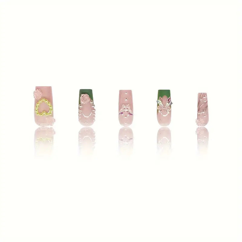 Dekorative Acryl-Blumen Press-On Nagelkunst Brehn