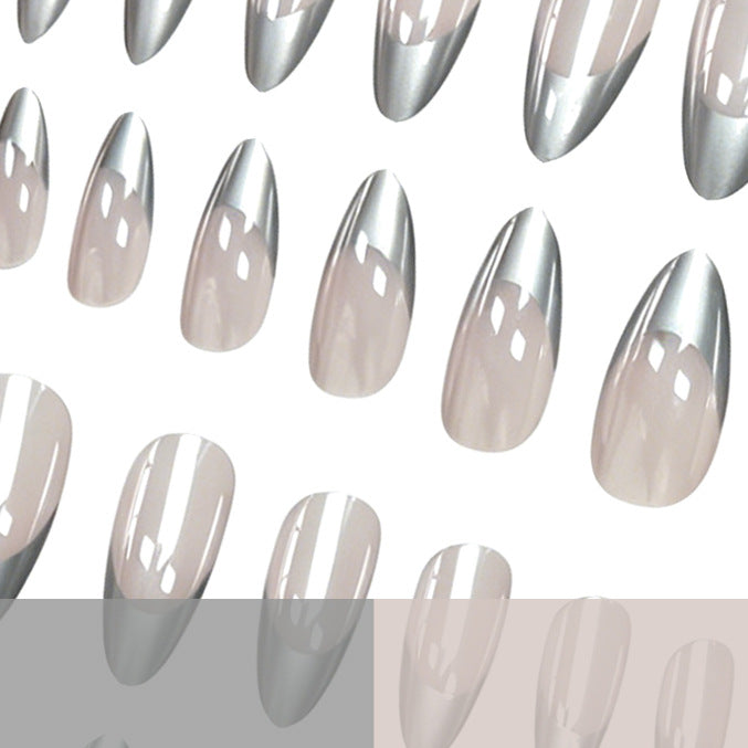 Metallic French Tip Nagelverstärkungen Brehn