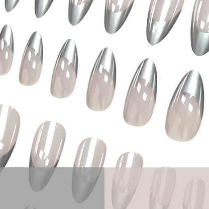 Metallic French Tip Nagelverstärkungen Brehn