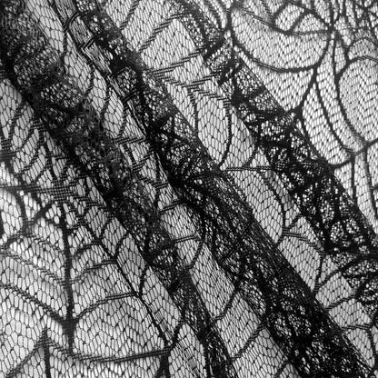 Transparente Spitzen-Tischauflage mit Spinnennetz-Motiv für Halloween-Dekor
