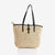 Damen Handtasche aus geflochtenem Naturmaterial mit Ledergriffen Brehn