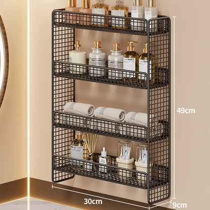 Dreifach-Tier Wandmontierter Metallgitter Badezimmer-Organizer Regal