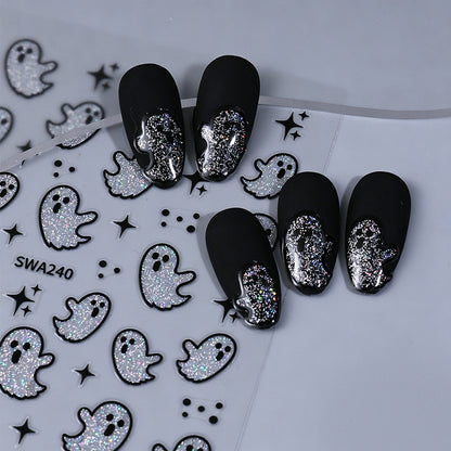 Halloween-Themen Geister Nagelkunst Aufkleber