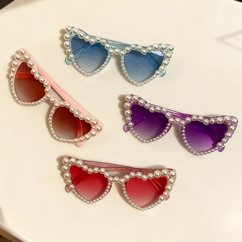 Dekorative mit Perlen verzierte Cat-Eye-Sonnenbrille Brehn