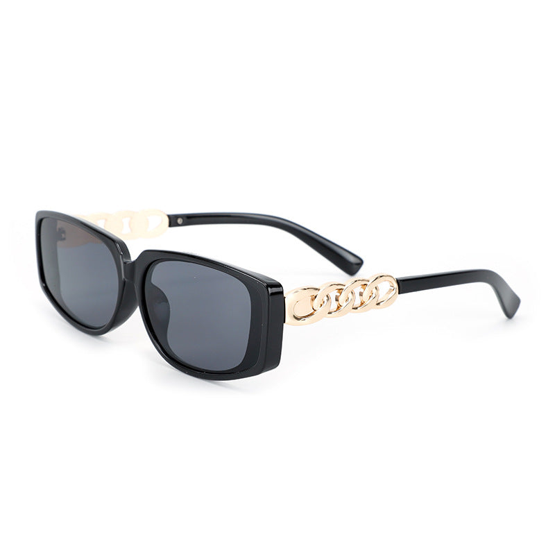 Damen quadratische Designer-Sonnenbrille mit goldenen Details Brehn
